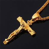 Pendentif croix en plaqué or 18 carats